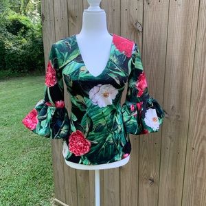 Boston Proper V Neck Scuba Top